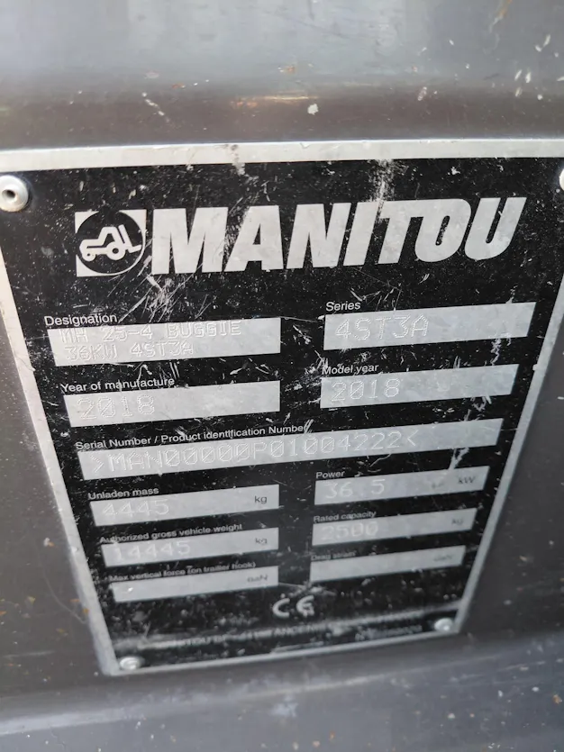 Used Manitou Forklift – MH25-4T Gallery Image 2