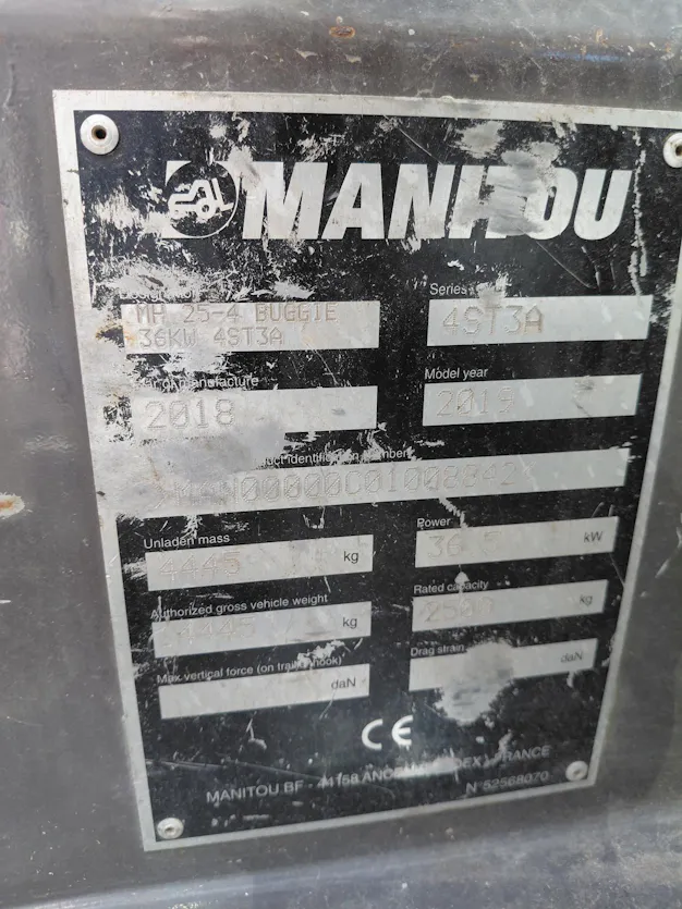 Used Manitou Forklift – MH25-4 Buggie Gallery Image 5