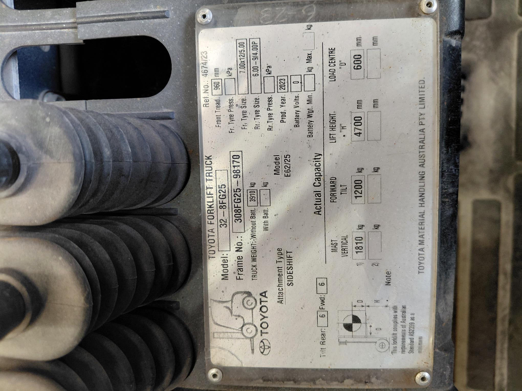Toyota 2.5t Forklift - For Sale image 5