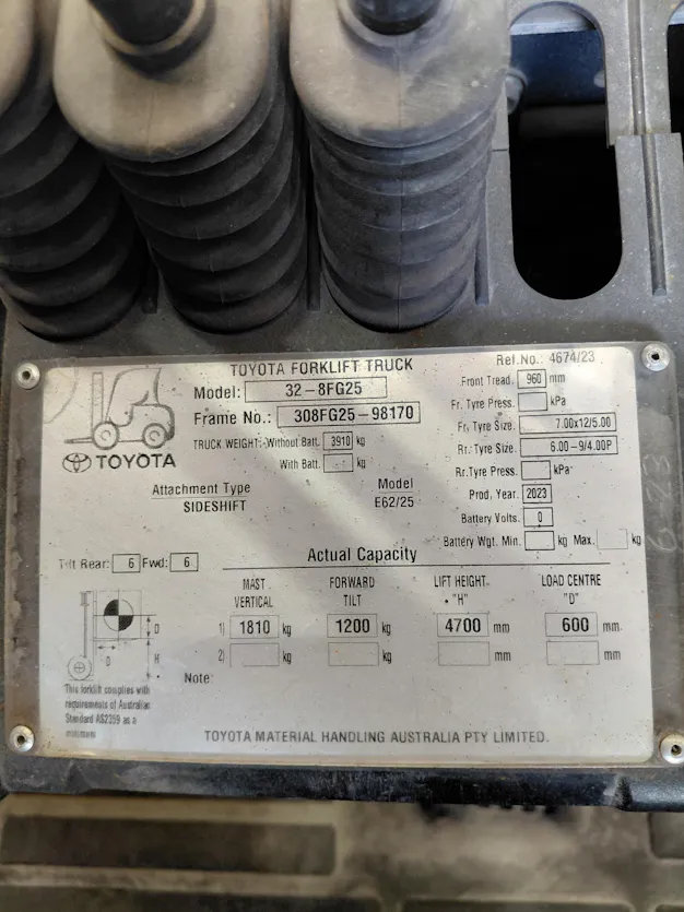 Toyota 2.5t Forklift Gallery Image 5