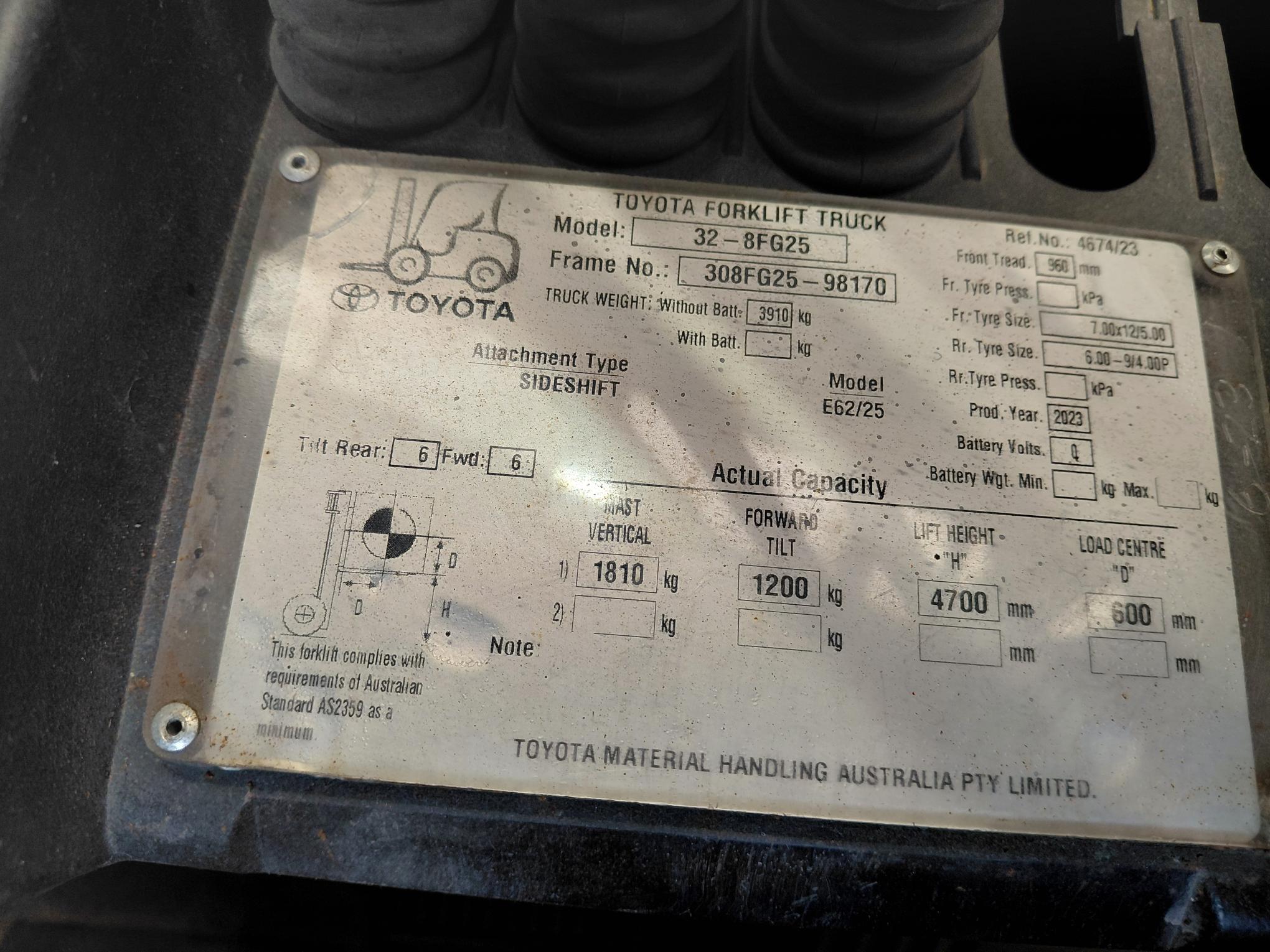 Toyota 2.5t Forklift - For Sale image 7