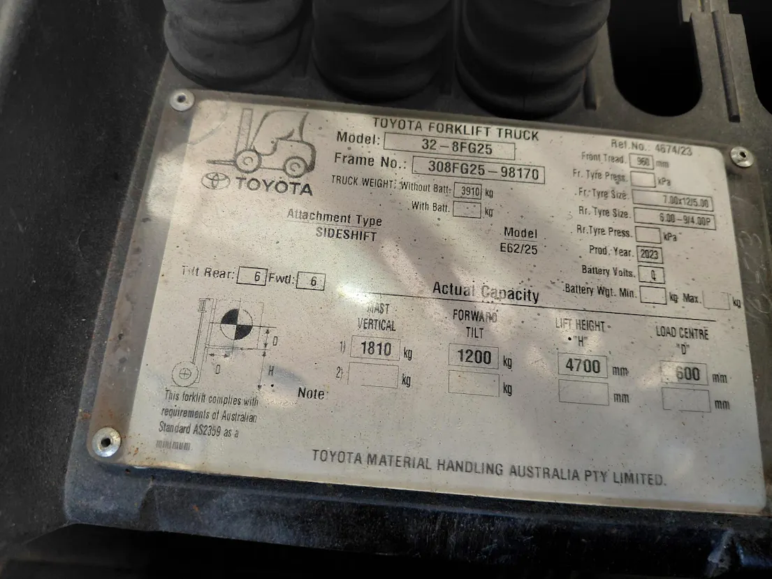 Toyota 2.5t Forklift Gallery Image 7